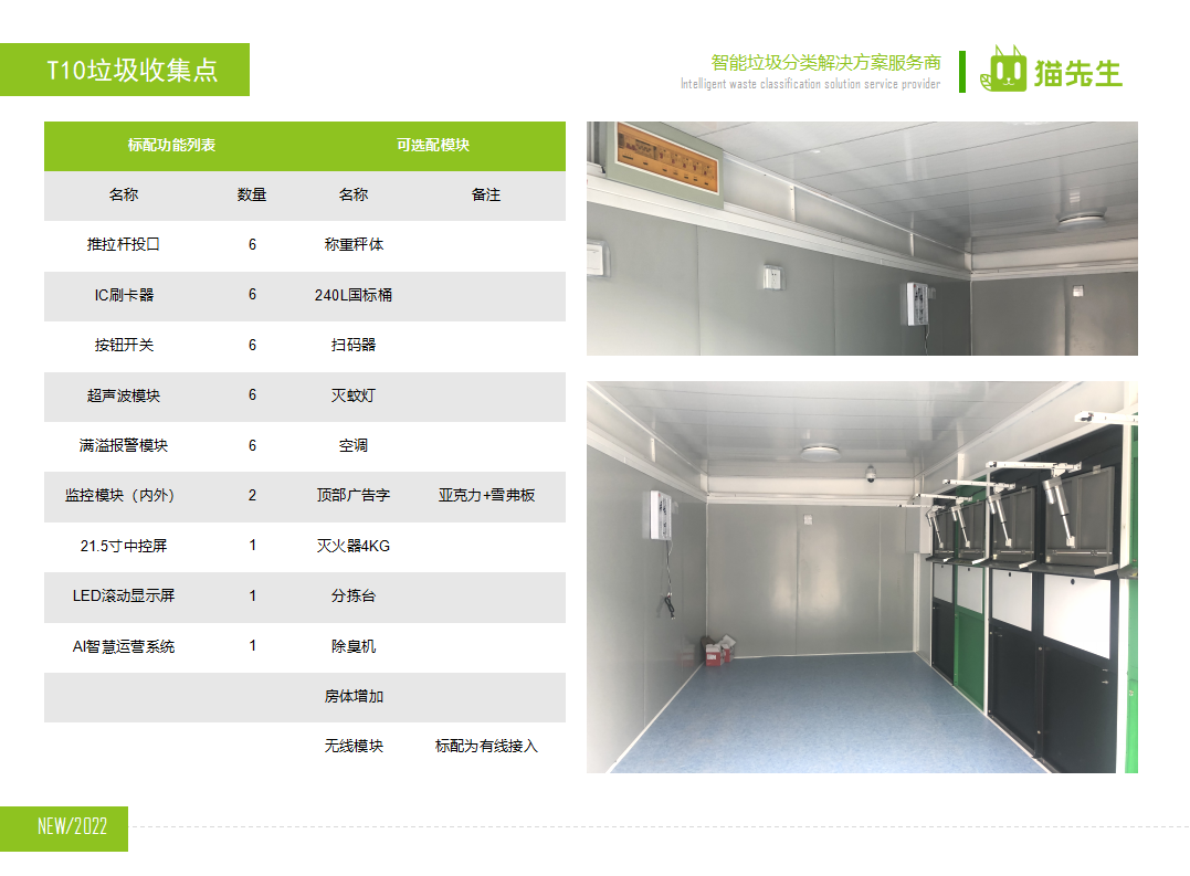貓先生智能垃圾分類房，定時定點垃圾收集站 ，垃圾房功能配置