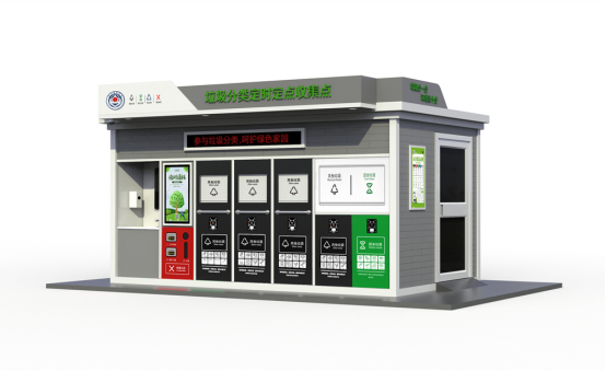 垃圾房效果圖，智能垃圾房，垃圾分類收集點，回收站生產廠家，垃圾分類定時定點收集點
