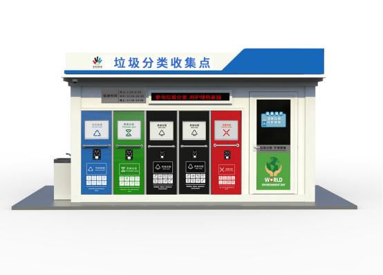 垃圾房效果圖，智能垃圾房，垃圾分類收集點，回收站生產廠家，垃圾分類定時定點收集點